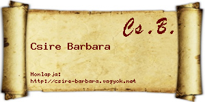 Csire Barbara névjegykártya
